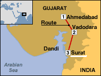Surat-Gujarat map